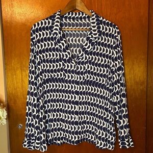 🍓Navy and White "Dotty" Button Up by Olsen